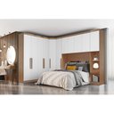 Ver imagem 1 de Quarto Casal Modulado Rizon 5 Peças 1 Armário Ponte + 1 Closet + 2 Guarda Roupas + 1 Complemento QC2