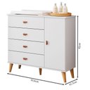 Ver imagem 3 de Cômoda Infantil com Guarda Roupa 3 Portas Duda Branco Acetinado Bétula - Carolina