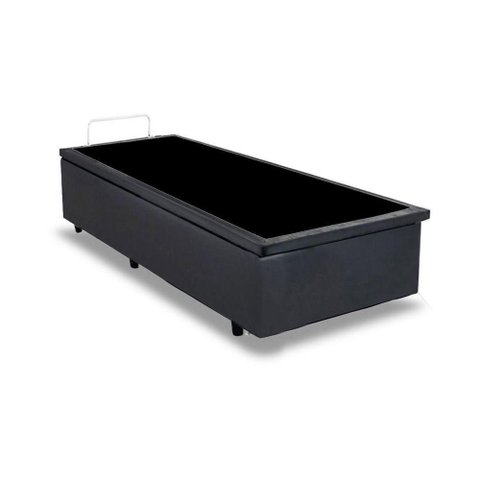 Cama Box Baú Solteiro Extremo Reforçado King Design Sintético Cinza 88x188x41