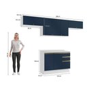Ver imagem 4 de Armário de Cozinha Completa 100% Mdf 280cm Branco/azul Profundo Celeste Kappesberg