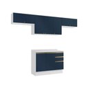 Ver imagem 2 de Armário de Cozinha Completa 100% Mdf 280cm Branco/azul Profundo Celeste Kappesberg