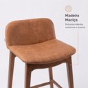 Ver imagem 6 de Kit 02 Banquetas Altas Arabella Madeira Maciça Estofada Encosto Curvo Facto Camel - Desk Design