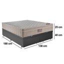Ver imagem 3 de Cama Box Baú Casal Sintético Bipartido + Colchão Ortobom Airtech Molas Ensacadas 65x138x188 Cinza
