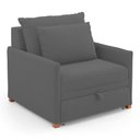 Ver imagem 1 de Poltrona Retrátil Cama Solteiro 2 em 1 Zia Confortável e Funcional Bouclê Cinza Escuro - Desk Design