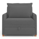 Ver imagem 3 de Poltrona Retrátil Cama Solteiro 2 em 1 Zia Confortável e Funcional Bouclê Cinza Escuro - Desk Design