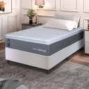 Ver imagem 1 de Conjunto Box Branco Argel Cinza Espuma D33 Solteiro 96x203x67 - King House