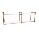 Ver imagem 1 de Nicho Industrial 2 Prateleiras Grécia Ferro Cobre Tampo Branco 100cm