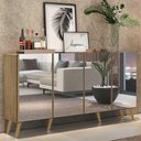 Ver imagem 3 de Aparador Buffet Retrô com Espelho Multimóveis Veneza com 4 Portas FG3559 Rustic/Natural