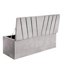 Ver imagem 3 de Calçadeira Baú Recamier Estofada Cama King 190cm Bélgica Corino Cinza Claro- Mabe Magazine