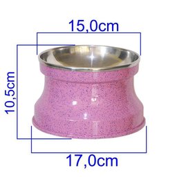 Comedouro Alto Gatos Alumínio Gastrobel - Rosa Pigmentado - 2