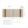 Cabeceira Artemis Casal Linho Bege com Detalhes Couro Caramelo - Ms - 3