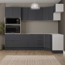 Ver imagem 1 de Cozinha Modulada 7 Peças sem Tampo com Rodapé Ipanema CabeCasa MadeiraOriginals Cinza/Grafite Trama