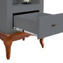 Ver imagem 3 de Estante Torre 03 Prateleiras 1 Gaveta Pés Luiz Xv 60101 - Cinza/imbuia Glazer