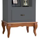 Ver imagem 2 de Estante Torre 03 Prateleiras 1 Gaveta Pés Luiz Xv 60101 - Cinza/imbuia Glazer