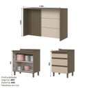 Ver imagem 4 de Kit Ilha Gourmet 2 Portas 3 Gavetas com Tampo Connect Bege/Duna/Cristal