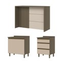 Ver imagem 2 de Kit Ilha Gourmet 2 Portas 3 Gavetas com Tampo Connect Bege/Duna/Cristal