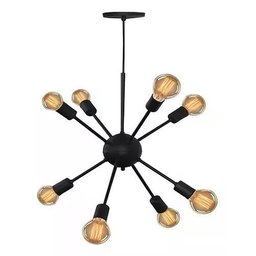 Pendente Enerlux 13155 Sputnik Átomo 8 Hastes Preto E-27 - 1