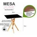 Ver imagem 3 de Mesa Quadrada de Madeira 60cm June na Cor Preta