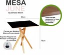 Ver imagem 3 de Mesa Quadrada de Madeira 60cm June na Cor Preta