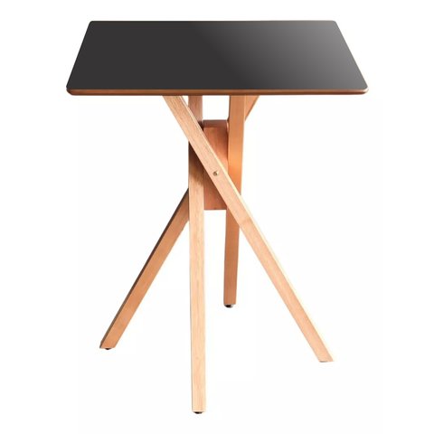 Mesa Quadrada de Madeira 60cm June na Cor Preta