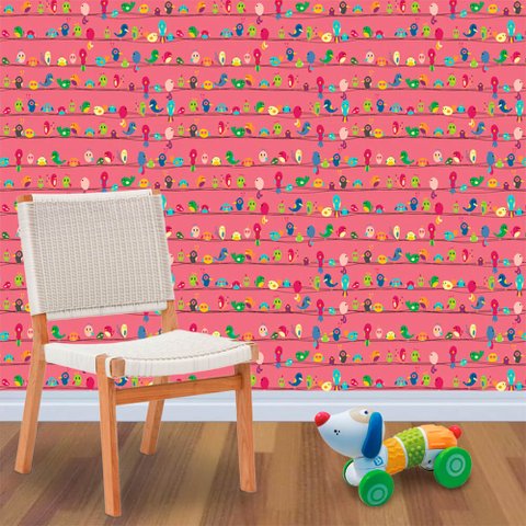Papel de Parede Birds 3 Arte Destaque 2,50 Metros