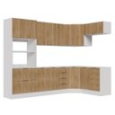 Ver imagem 5 de Cozinha Planejada 7 Peças sem Tampo com Rodapé Ipanema CabeCasa MadeiraOriginals Marrom/Acácia