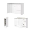 Ver imagem 2 de Kit Ilha Gourmet 2 Portas 3 Gavetas com Balcão Porta Toalha Americana Hp