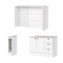 Ver imagem 2 de Kit Ilha Gourmet 2 Portas 3 Gavetas com Balcão Porta Toalha Americana Hp