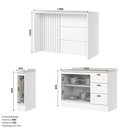 Ver imagem 5 de Kit Ilha Gourmet 2 Portas 3 Gavetas com Porta Toalha MDF Branco Americana 145.5cm