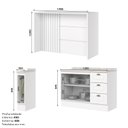 Ver imagem 4 de Kit Ilha Gourmet 2 Portas 3 Gavetas com Balcão Porta Toalha Americana Hp