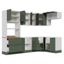 Ver imagem 6 de Cozinha Modulada 7 Peças sem Tampo com Rodapé Ipanema CabeCasa MadeiraOriginals Verde/Folha