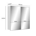 Ver imagem 4 de Espelheira 80x100cm Grande Duas Portas Armário Aéreo Banheiro