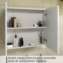 Ver imagem 2 de Espelheira 80x100cm Grande Duas Portas Armário Aéreo Banheiro