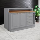 Ver imagem 6 de Kit Ilha Gourmet 2 Portas 3 Gavetas com Balcão Porta Toalha Americana Hp