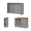 Ver imagem 3 de Kit Ilha Gourmet 2 Portas 3 Gavetas com Balcão Porta Toalha Americana Hp