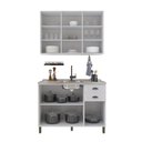 Ver imagem 4 de Armário de Cozinha Modulada Compacta Nara 6 Portas 2 Gavetas MDF 120cm Branco Fidelita Móveis