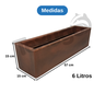 Vaso Floreira Jardineira Flat Polietileno 57x15x15cm Japi - Aço Corten - 2