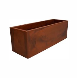 Vaso Floreira Jardineira Flat Polietileno 57x15x15cm Japi - Aço Corten - 1