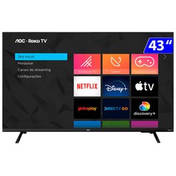Smart Tv LED 43 Polegadas Full HD Wi-Fi USB HDMI Roku AOC - 1