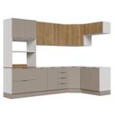 Ver imagem 5 de Cozinha Planejada 7 Peças sem Tampo com Rodapé Ipanema CabeCasa MadeiraOriginals Marrom/Fendi Trama/Acácia