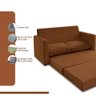 Sofá Simi 2 em 1 Sofá Cama Terracota Estofama - 3