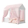Cama Infantil Montessoriana Crystal com Voal Rosa Quarto de Meninas Princesas Cor Branco - 1