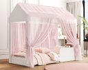 Ver imagem 4 de Cama Infantil Montessoriana Crystal com Voal Rosa Quarto de Meninas Princesas Cor Branco