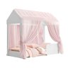 Cama Infantil Montessoriana Crystal com Voal Rosa Quarto de Meninas Princesas Cor Branco - 2
