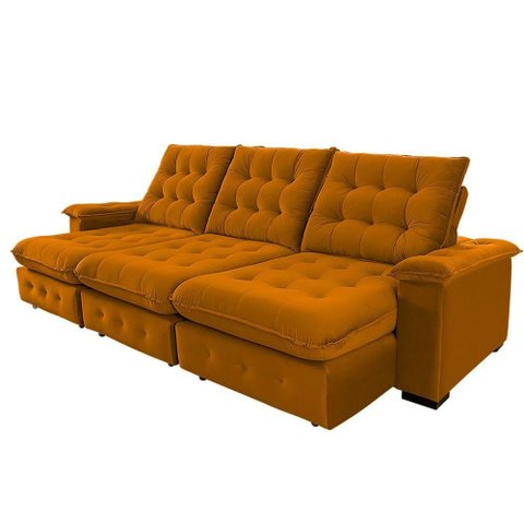 Sofá 4 Lugares Coliseu 2.90m Retrátil e Reclinável Super Pillow - Terra
