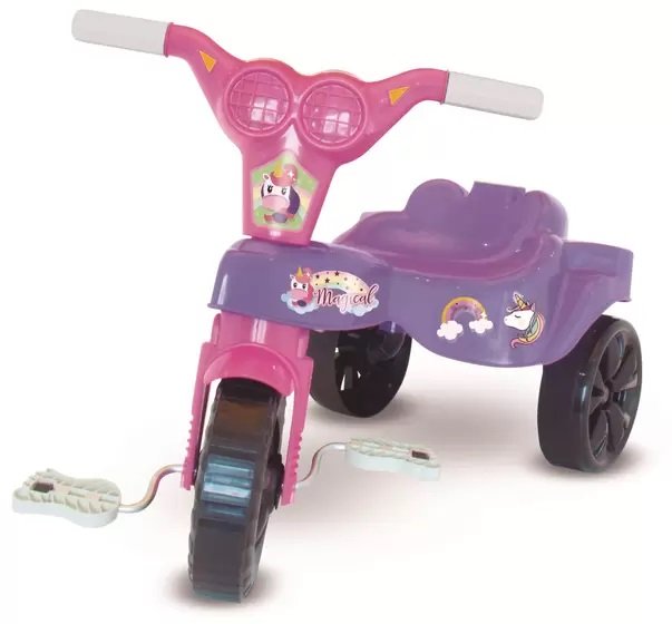 Motoca Infantil Carrinho Toyciclo Quadriculo para Crianças de Treinamento  com 4 Rodas sem Pedal (Rosa)