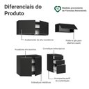 Ver imagem 4 de Armário de Cozinha Compacta 200 Cm Suspenso Preto Nice Madesa 05 Xa