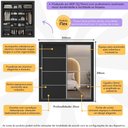 Ver imagem 3 de Guarda-roupas Casal com Espelho 2 Portas de Correr 4 Gavetas Chicago Multimóveis Mp4316 Preto