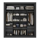 Ver imagem 5 de Guarda-roupas Casal com Espelho 2 Portas de Correr 4 Gavetas Chicago Multimóveis Mp4316 Preto