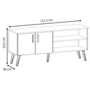 Ver imagem 2 de Rack para TV até 50 Polegadas com 2 Portas Retrô 121,2cm Multimóveis CR45366 Mel/Grafite
